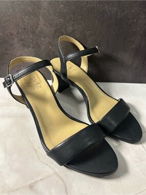 Naturalizer Black Open-Toe Ankle-Strap Block Heels